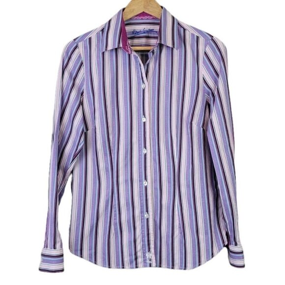 Robert Graham Striped Button Down Shirt Long Sleeve M - Picture 1 of 12